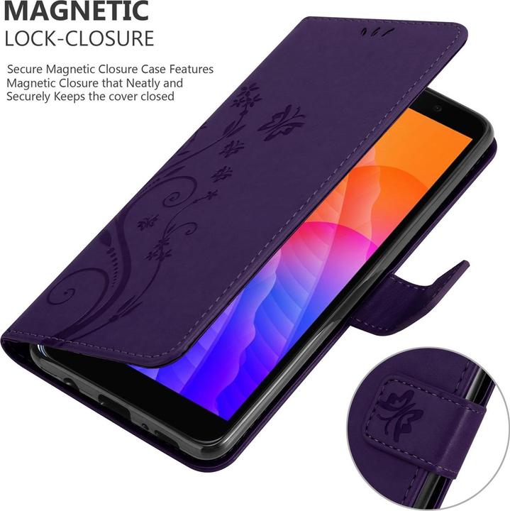 Actual product image Cadorabo Flower Book Cover (Huawei Y5p)