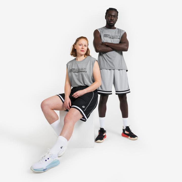 Produktbild Kipsta Damen/Herren Basketball Trikot ärmellos - Fast 500 grau (L)