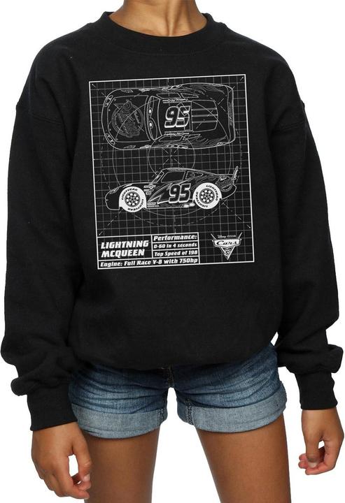 Immagine prodotto Disney Cars Lightning McQueen Blueprint Felpa Ragazze (152, 158)