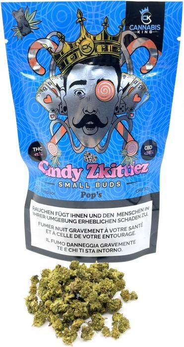Actual product image Cannabis King Candy Zkittlez Pop's Small Buds (22 g, Indoor)