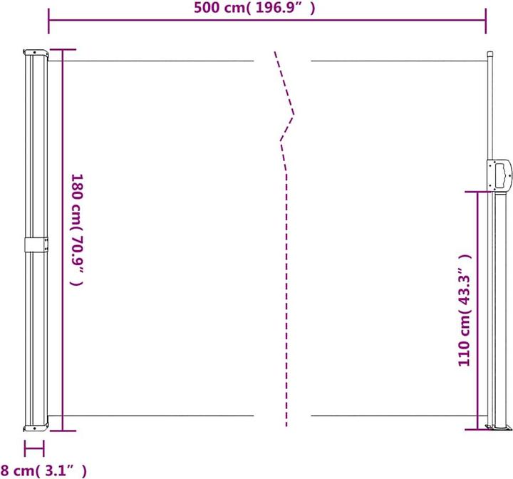 Produktbild VidaXL Seitenmarkise (5 m)