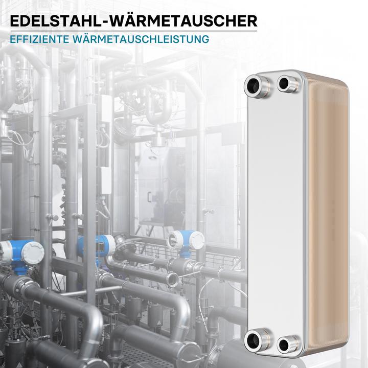 Produktbild Wiltec Edelstahl Wärmetauscher 40 Platten 165 kW Plattenwärmetauscher Wärmeüberträger