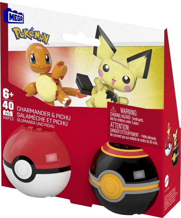 Produktbild Pokémon Bauset Poké Ball Collection: Glumanda & Pichu