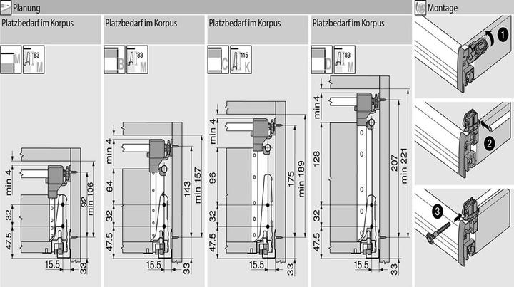 Produktbild Blum Seitenstabilisierung TANDEMBOX antaro M / K