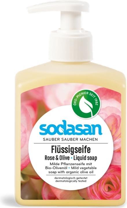 Actual product image Sodasan Pflanzenseife Rose-Olive Bio (Liquid soap, 300 ml)