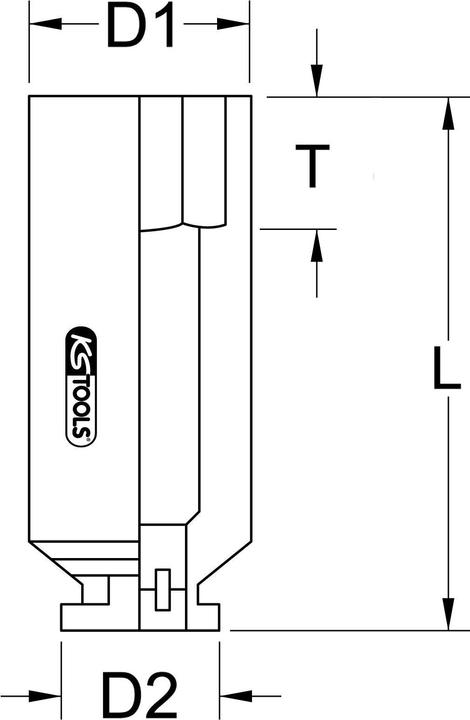 Actual product image KS Tools 1/2" power socket long (15 mm)