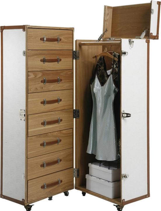 Actual product image Kare Design Wardrobe Trunk Croco White Cosmopolitan (63 x 56 x 145 cm)