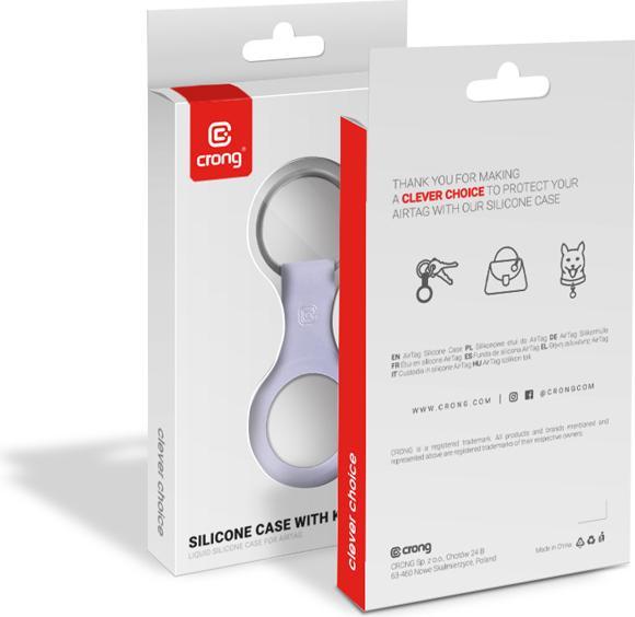 Actual product image Crong Silicone Case with Key Ring - Brelok do Apple AirTag (lawendowy)