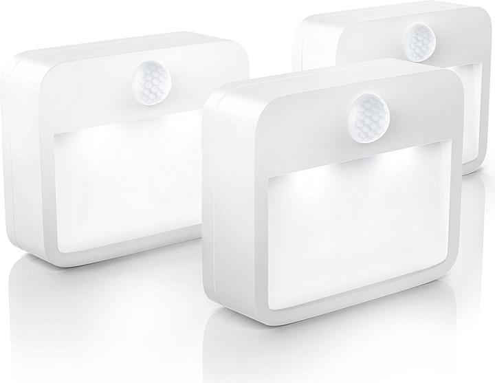 Produktbild Brandson Nachleichte, 3x LED Nachtlichter, Nachtlampe, Bewegungsmelder, Helligkeitssensor, Nachtlampe