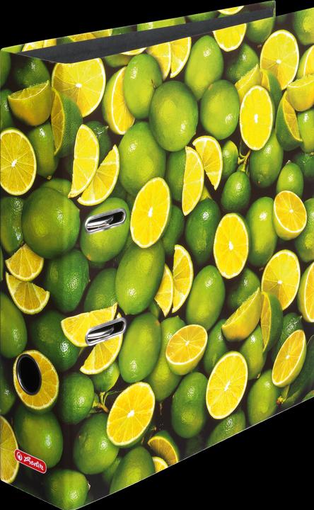 Produktbild Herlitz Motivordner Lemon, DIN A4, Rückenbreite: 80 mm Schlitzordner, Einband veredelt mit Glanzfolie, schwa (A4, 80 mm, 1 Stück)