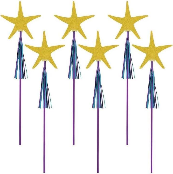 Actual product image Amscan Mermaid Wishes Glitter Magic Wand (Pack of 6)
