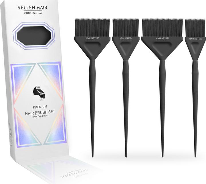 Vellen Hair Färbepinsel Set 4er Pack schwarz