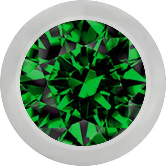 Immagine prodotto Star Piercing Micro sfera argento con cristallo verde (senza ottone, Acciaio chirurgico 316L)