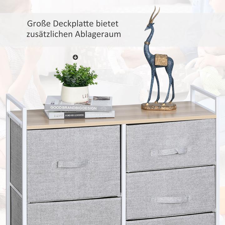 Produktbild Homcom Stoffkommode mit 5 Stoffschubladen (83 x 29 x 77 cm)