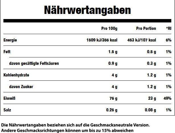 Valori nutrizionali e ingredienti MyProtein Caseina micellare (Fragola, 1 pz., 1000 g)