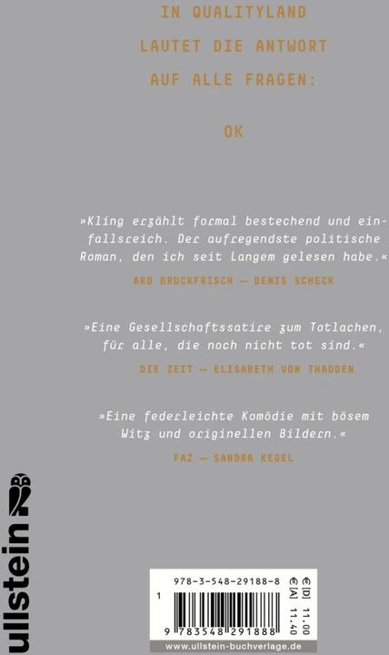 Actual product image QualityLand (German, Marc-Uwe Kling, 2019)