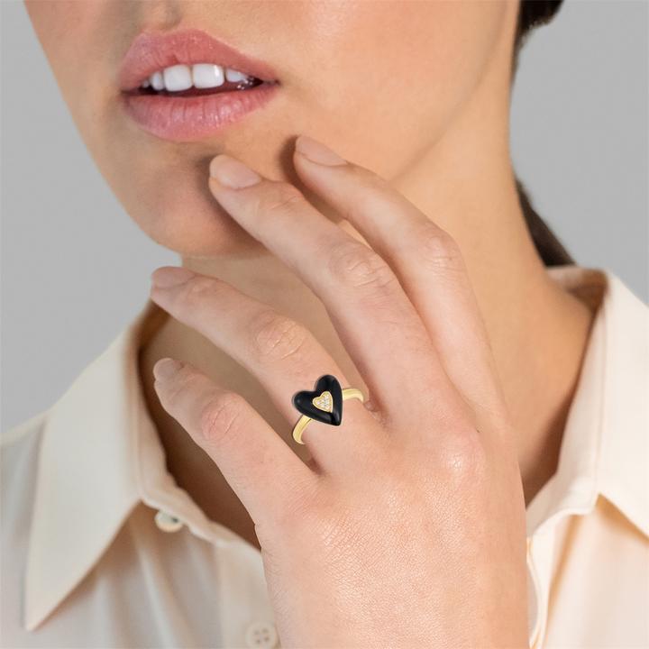 Immagine prodotto Glanzstücke München Cuore da donna in argento Sterling Cubic Zirconia Oro Giallo - 33806 (58, 925 Argento)