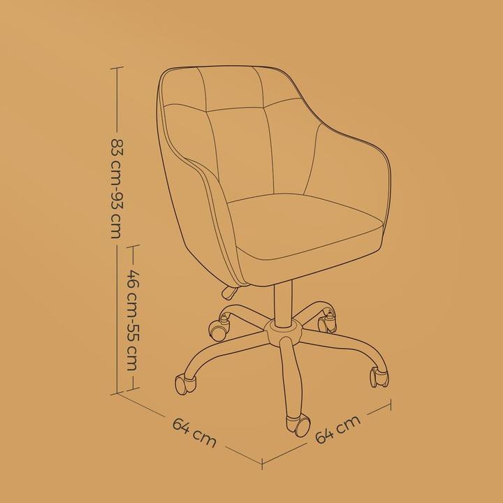 Actual product image Songmics Office chair, OBG019G01V1 grey fabric, silver frame