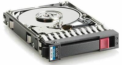 Actual product image HPE 500 GB 7.2 KB 2.5-inch hard disk SAS (0.50 TB, 2.5")