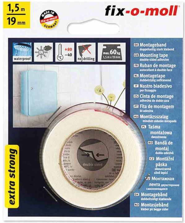 Produktbild Fix-o-moll Power-Mount weiss 30kg 150cm 19mm (19 mm)