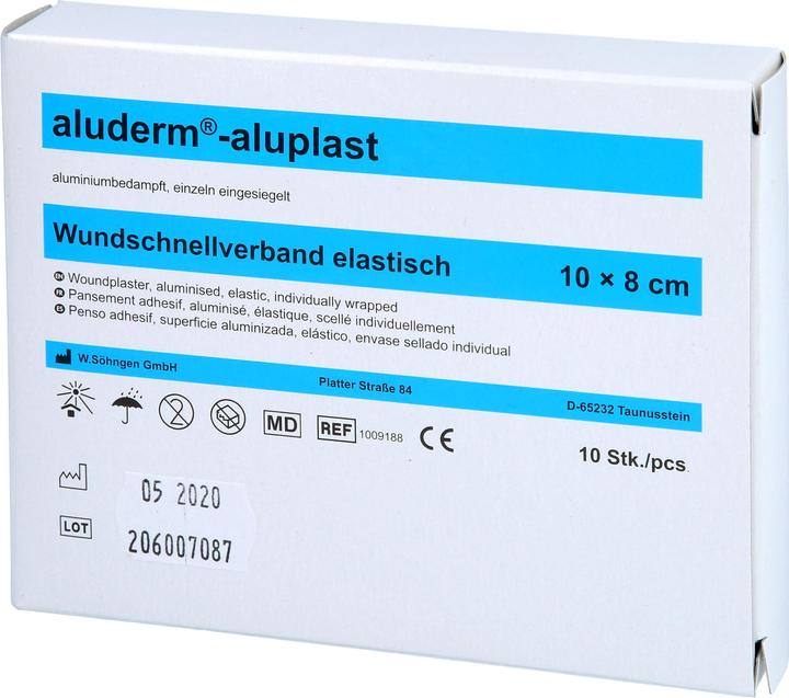 Immagine prodotto Aluderm aluplast elastico 1 m x 8 cm medicazione per ferite, 1 pz. cerotto (1 x)