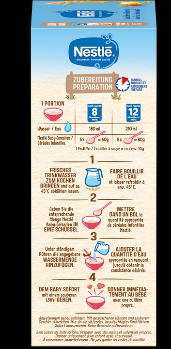 Valori nutrizionali e ingredienti Nestlé Latte Porridge Banana Fragola & Cereali Integrali 8 mesi Plv (515 g)