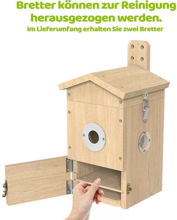 Sanilu Clean Sanilu Vogel Nistkasten mit Kamera, Solarpanel inklusive