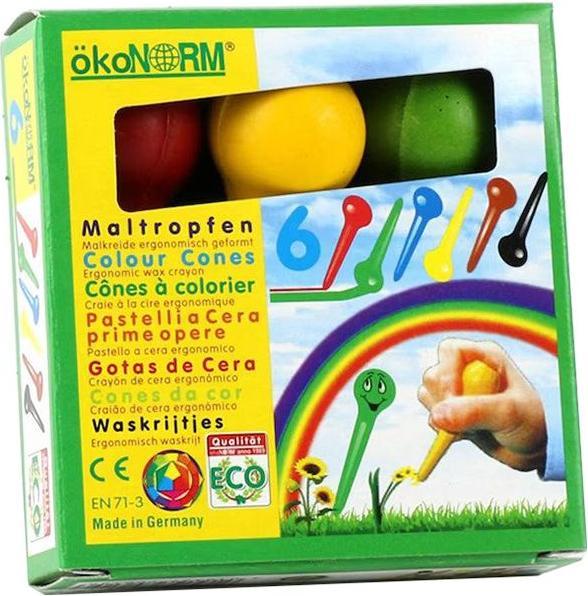 Maltropfen (Grün, Rot, Blau, Gelb, Schwarz, 6 x)