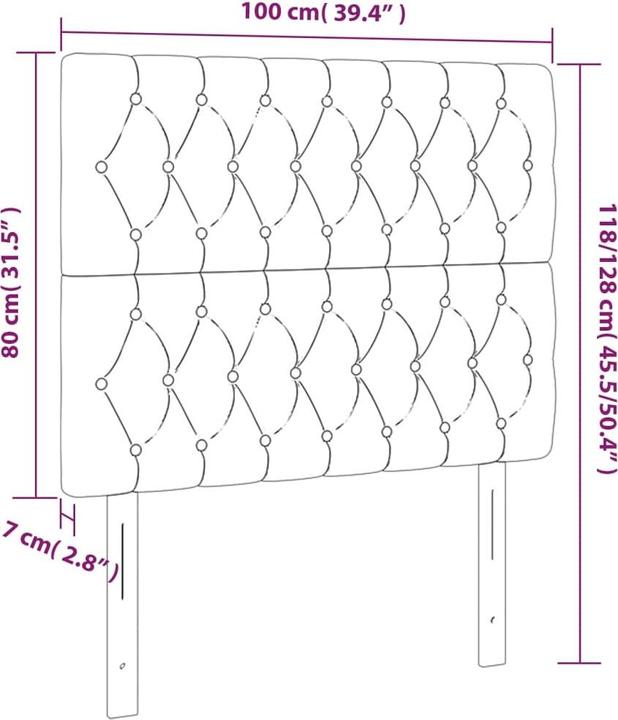 Actual product image VidaXL Frances (100 x 7 x 128 cm)