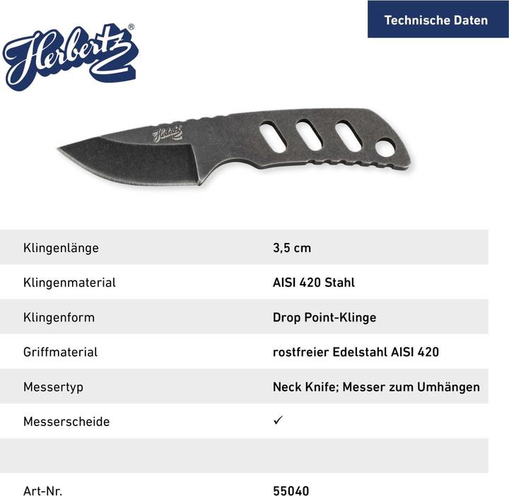 Produktbild Herbertz Neck Knife stone wash (3.50 cm)