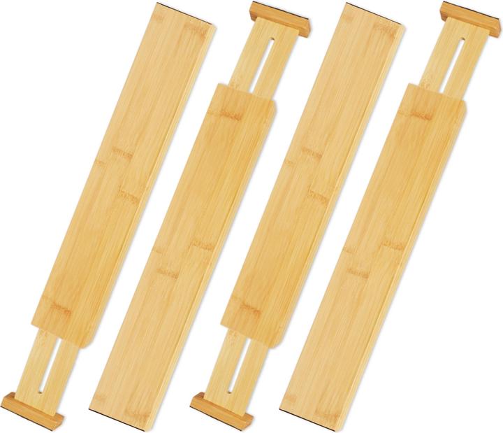 Actual product image Relaxdays Drawer Divider Set of 4, Bamboo