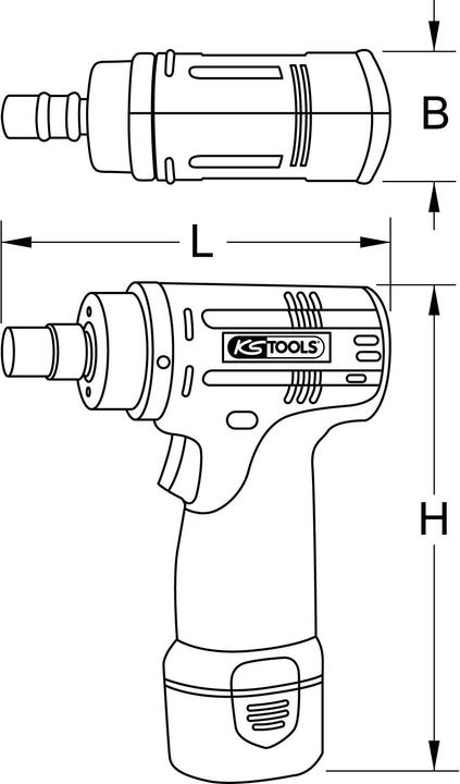 Actual product image KS Tools Cordless high performance grinder, 22.000 rpm 10,8V, with 2 batteries and 1 charger