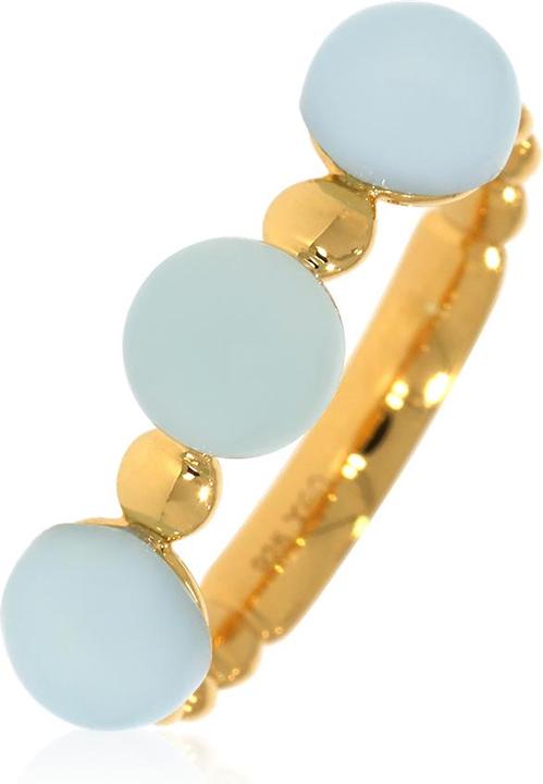Produktbild Xen Ring mit drei Aqua Chalcedone 6 mm ca. 2,7 ct. gelbvergoldet (56, 925 Silber)