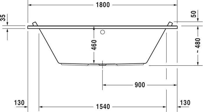 Image du produit Duravit Baignoire rectangulaire STARCK 2 pentes de dos 1800x900mm blanc (287 l, 180 cm, 90 cm)
