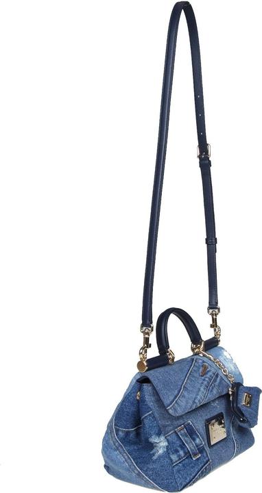 Actual product image Dolce & Gabbana small sicily bag in denim patchwork