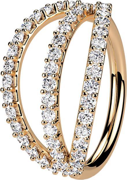 Immagine prodotto Star Piercing Anello Micro Piercing oro rosa tre anelli con cristalli (Ottone)
