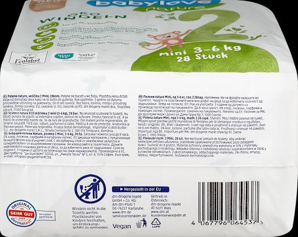 Immagine prodotto dm babylove nature Windeln (Dimensione 2, Pacco trasportabile, 28 Pezzo/i)