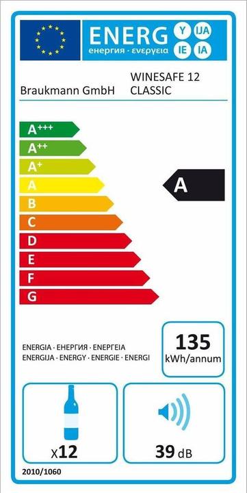 Etichetta energetica Caso WineSafe 12