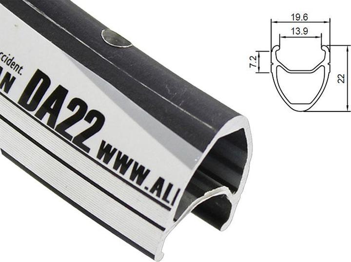 Actual product image Alexrims ALX-DA2228S bike parts rim road bike rim DA22 700x28 CNC Black (771.65")