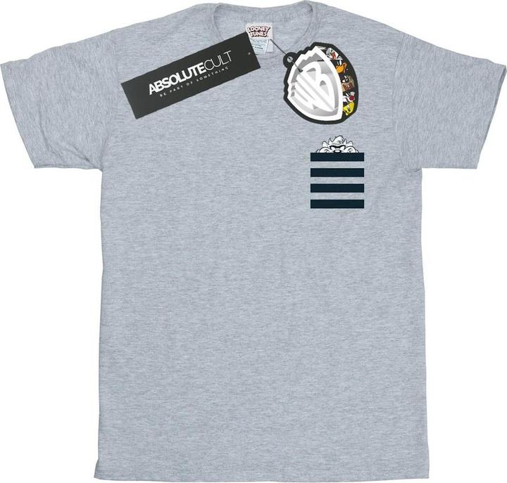 Looney Tunes Taz Stripes Faux Pocket TShirt (XXL)