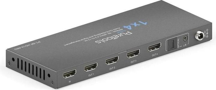 Produktbild Purelink PureTools - 1x4 HDMI2.1 Splitter - 48Gbps - 8K (60Hz 4:2:0) 12 bit, Audio De-Embedding und Signal M