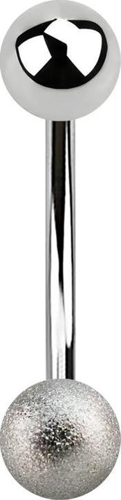 Produktbild Star Piercing Micro Banane silber mit Kugel gesprenkelt (ohne Messing, Chirurgenstahl 316L)