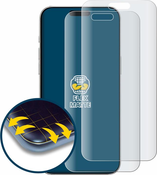 Actual product image BROTECT Fullscreen screen protector Matt anti-glare film (2 Piece, Apple iPhone 16 Pro)