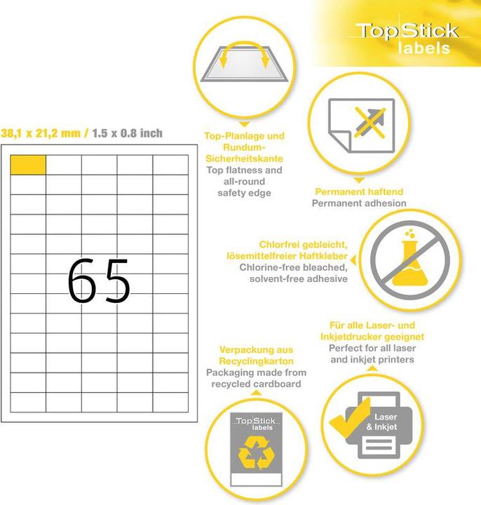 Actual product image TopStick HERMA Universal Labels