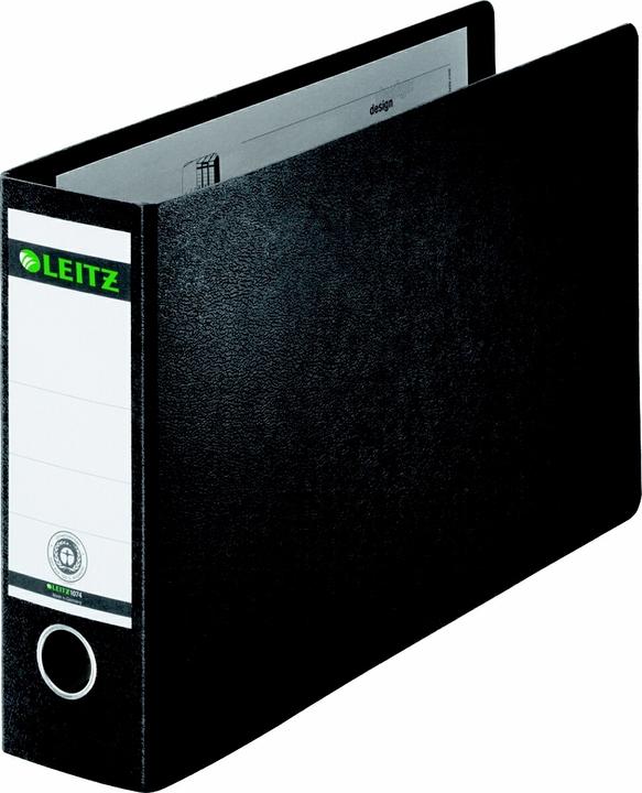 Actual product image Leitz Hardboard folder, 180 degree, DIN A4 landscape, 77 mm,black Hardboard cover, with glued on (A4, 77 mm, 1 Piece)