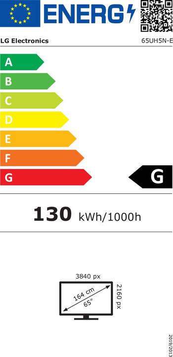 Energy Label LG Dis Public 65 65UH5N-E (3840 x 2160 Pixels, 65")