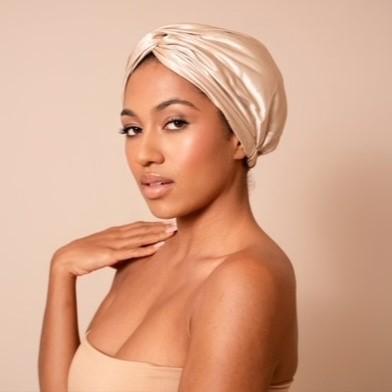 Image du produit VBEAUTY Turban en soie Premium Champagne