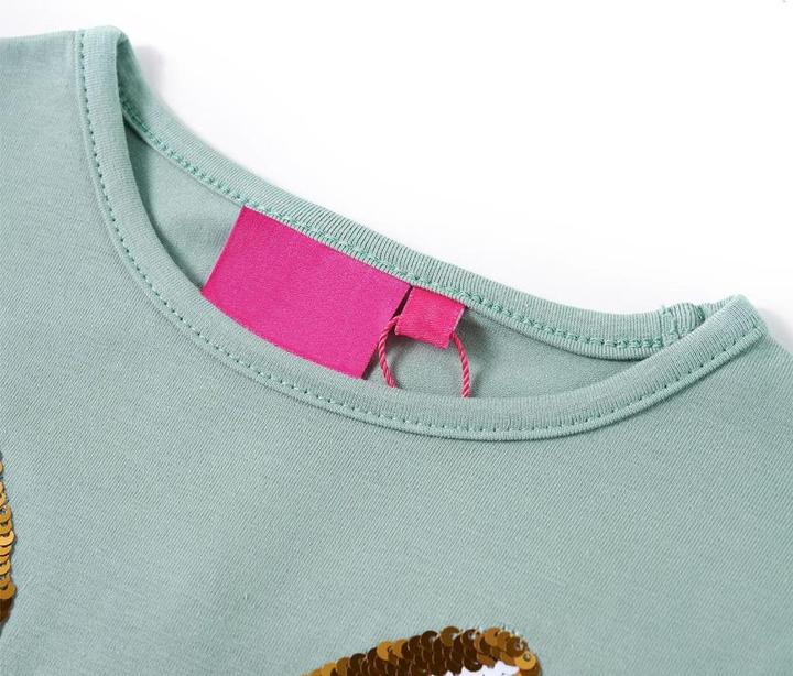 Actual product image VidaXL Children's long-sleeved shirt mint green 128,Material: 95 % cotton (128)
