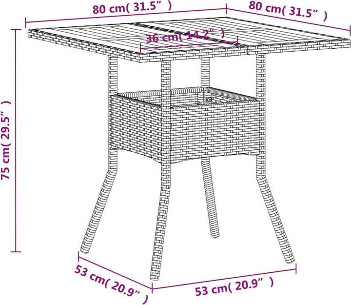 Produktbild VidaXL Gartentisch (80 cm)
