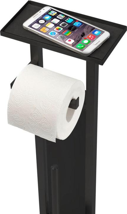 Actual product image Wenko Free-standing WC set Mod. Debar with shelf in black stainless steel